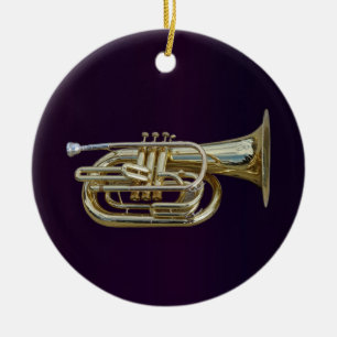 Golden Brass Euphonium Julgransprydnad Keramik