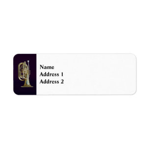 Golden Brass Euphonium Returadress Etikett