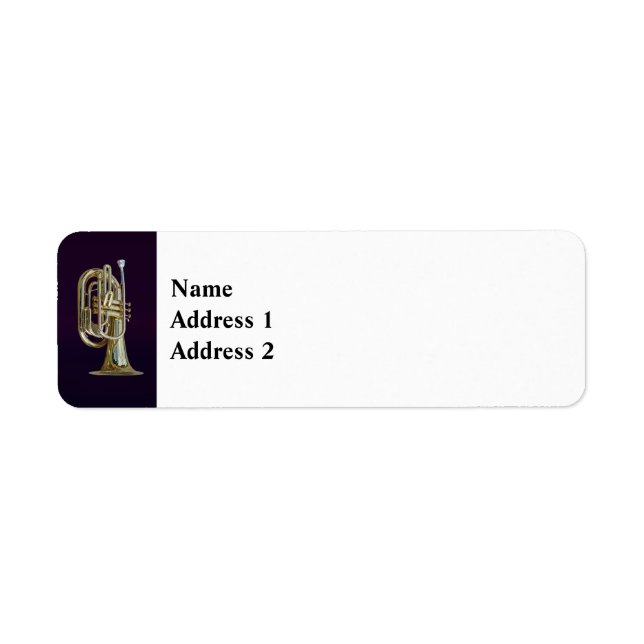 Golden Brass Euphonium Returadress Etikett (Framsidan)