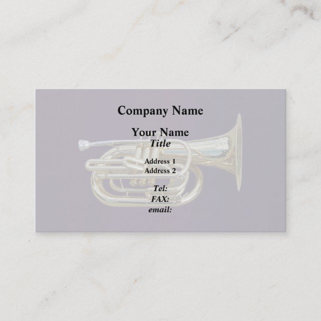 Golden Brass Euphonium Visitkort (Framsida)