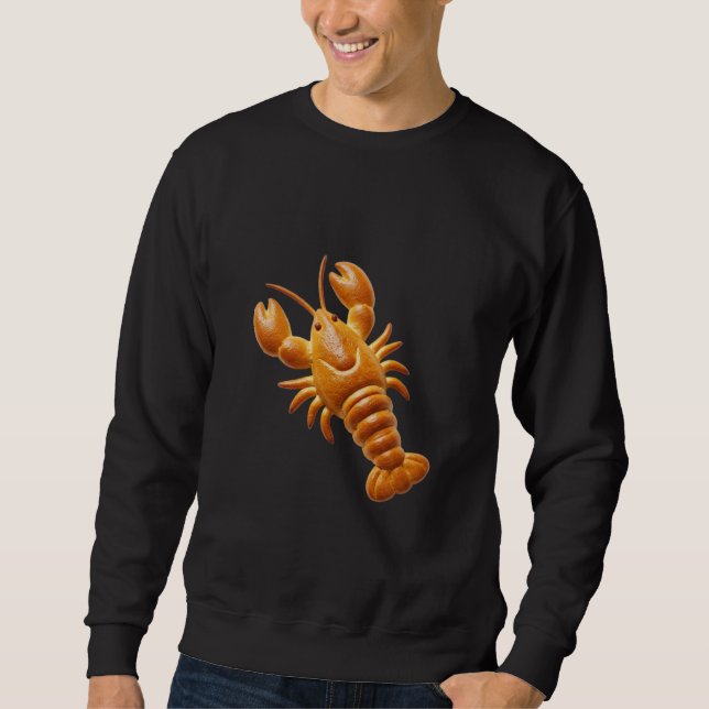 Golden Bread Lobster Food Art Lång Ärmad Tröja (Framsida)