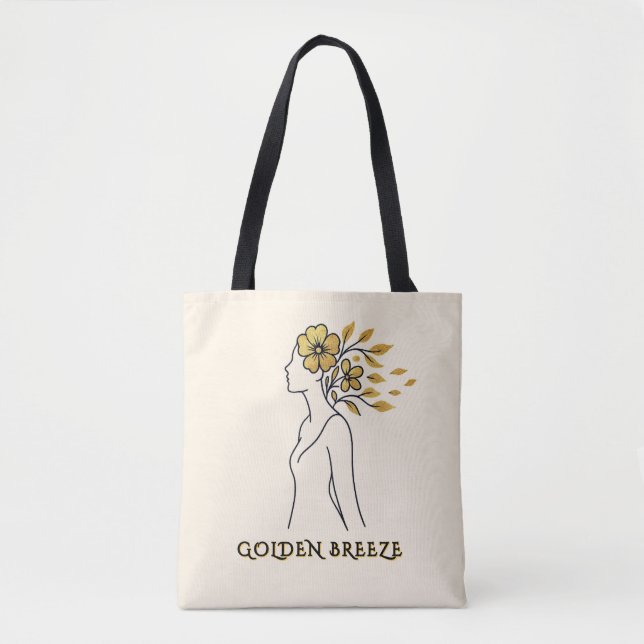 Golden Breeze - Flytande minimalistisk Silhouette Tygkasse (Framsida)