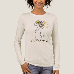 Golden Breeze - Flytande, minimalistiskt Silhouett T Shirt