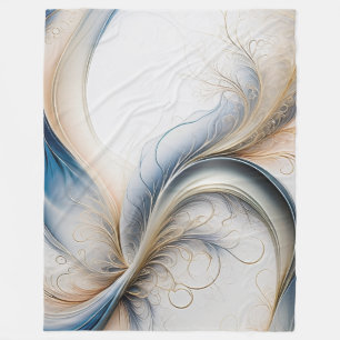 Golden Breeze - Soft Blue and Guld Flowing Art Fleecefilt