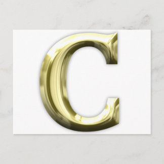 Golden Brev C Shiny Guld Alphabet Vykort
