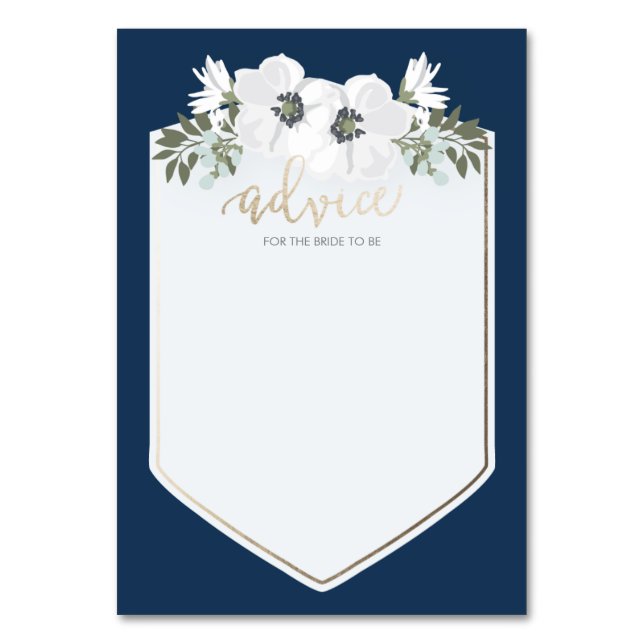 Golden Bride Advice Card Bordsnummer (Framsidan)