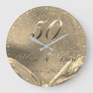 Golden Bröllop 50-årsjubileum 2021 Parents Guld Stor Klocka