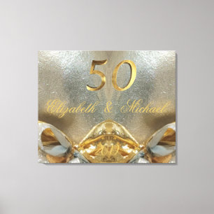 Golden Bröllop 50:e Bröllop-årsdagen Guld Canvastryck