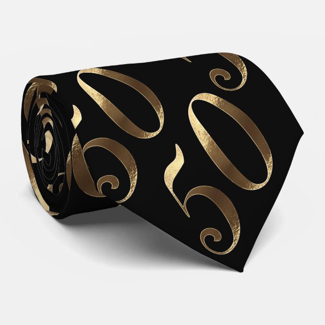 Golden Bröllop 50:e födelsedag Neck Tie Slips (Rullad)