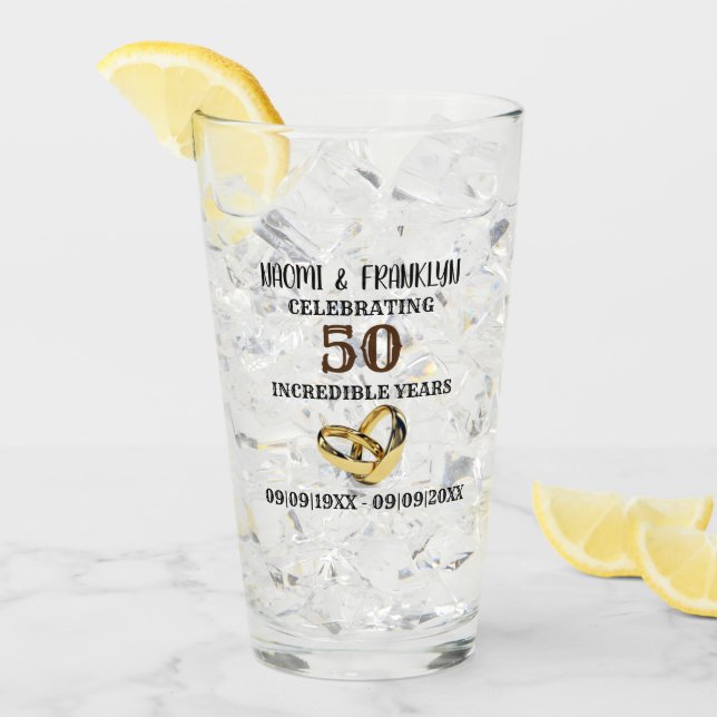 Golden Bröllop-årsdagen 50 år till minne av Glaskopp (Framsida Ice)
