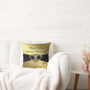 Golden Bröllop-årsdagen Dekorativ kudde