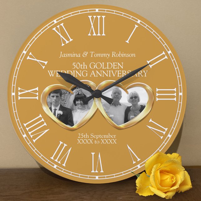Golden bröllop-årsdagen för det senaste fotot stor klocka (Skapare uppladdad)