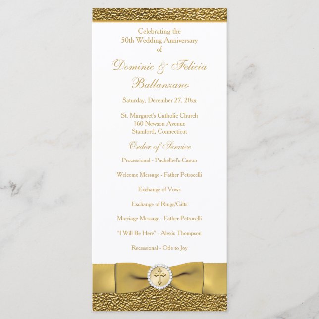 Golden Bröllop-årsdagen för programmet för förnyel Program (Framsida)