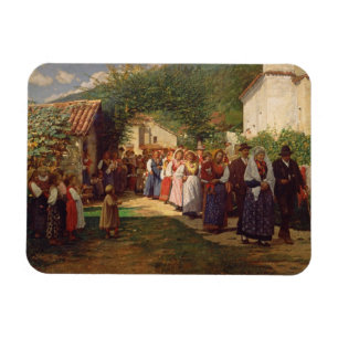 Golden Bröllop (olja på canvas) Magnet