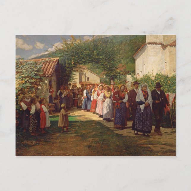 Golden Bröllop (olja på canvas) Vykort (Framsida)