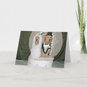 Golden Bröllop par ovanför kummeln Kort