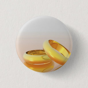 Golden Bröllop Ringar Knapp