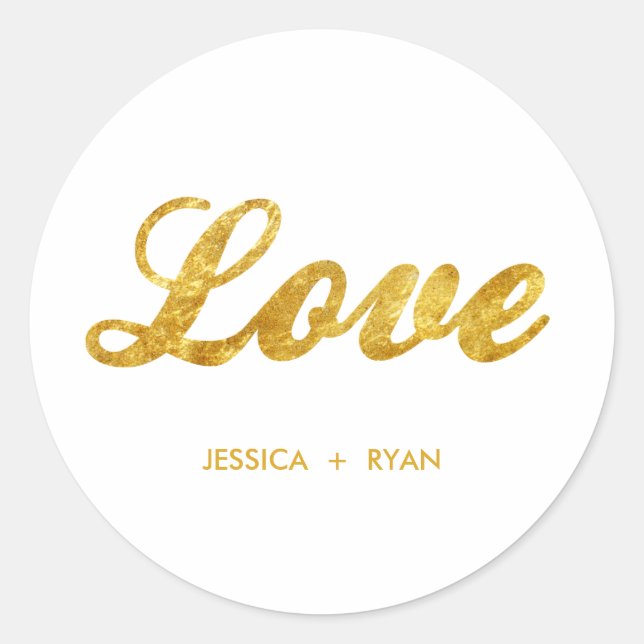 Golden bröllop runt klistermärke (Framsida)