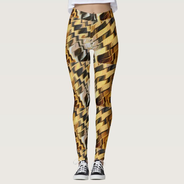 Golden bronze-bakgrund leggings (Framsida)