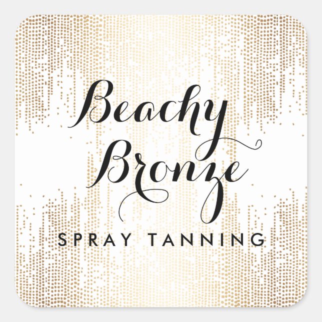 Golden Bronze Confetti Dots Fyrkantigt Klistermärke (Framsida)