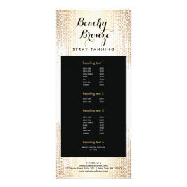 Golden Bronze Confetti Dots Salon Rack Card Reklamkort