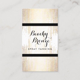 Golden Bronze Confetti Dots Spray Tanning Salon Visitkort