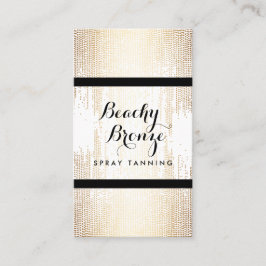 Golden Bronze Confetti Dots Spray Tanning Salon Visitkort