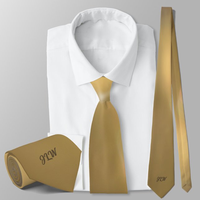 Golden Bronze med Initialer Neck Tie Slips (Skapare uppladdad)