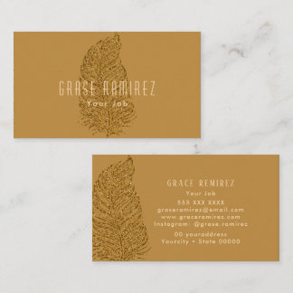 Golden Brown | Chic och det moderna Guld Glitter Visitkort