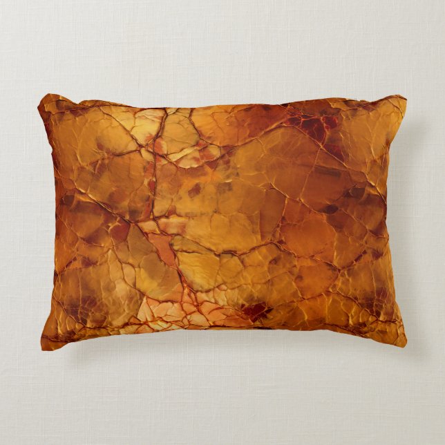 Golden Brown Cracks Struktur Prydnadskudde (Framsidan)