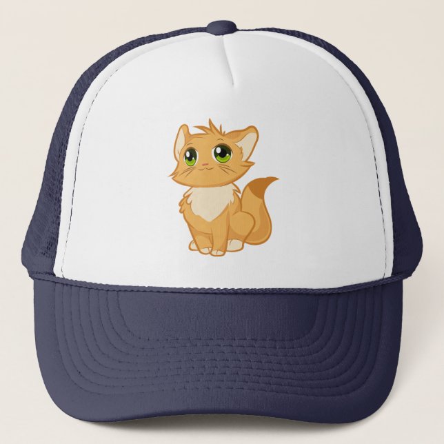 GOLDEN BROWN GRÖNT EYED KITTEN MED NICE SMILE KEPS (Framsida)