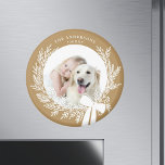 Golden Brown och White God Jul - andedräkt Foto Magnet<br><div class="desc">Helgdag fotomagnet med en enkel julkrans. Om du vill ha en mer avancerad anpassning av den här designen klickar du på knappen DESIGN VERKTYG ovan!</div>