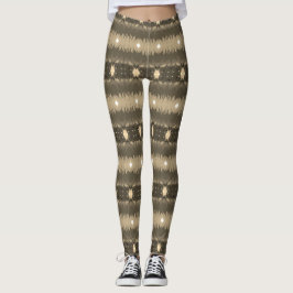 Golden Brown Patterned Leggings