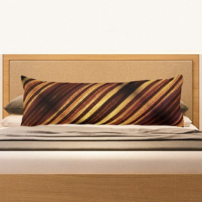 Golden Brown Stripe Body Pillow Kroppskudde (Skapare uppladdad)