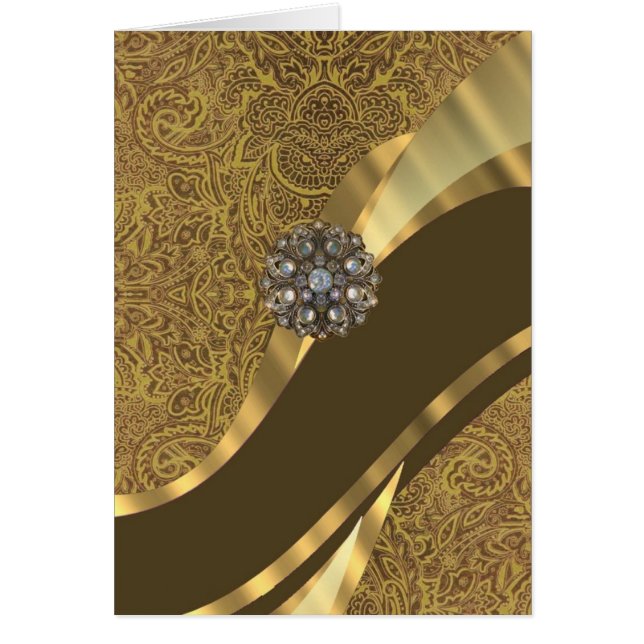 Golden Brown swirl mönster OBS Kort (Framsidan)