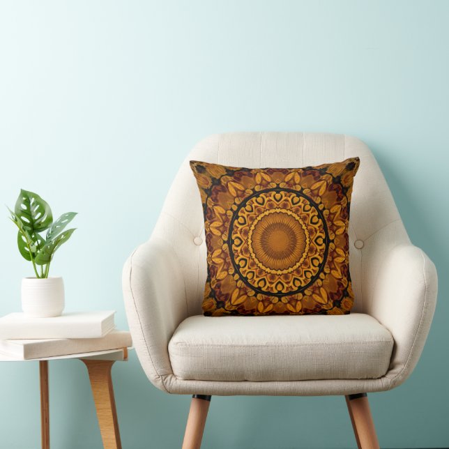 Golden Brown Throw Pillow Kudde (Stol)