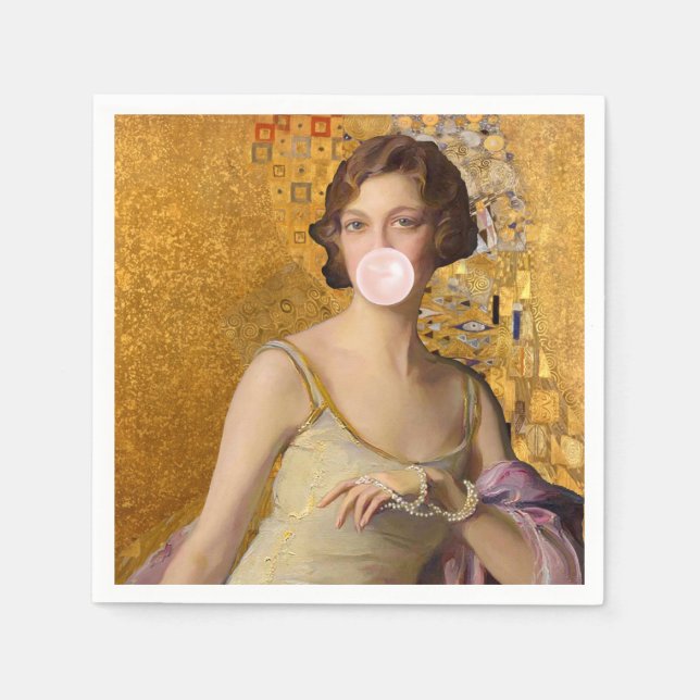 Golden Bubble gum Diva Pappersservett (Framsidan)