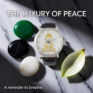 Golden Buddha i fredliga val Armbandsur
