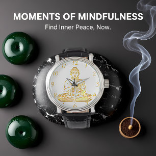 Golden Buddha i Lugn Pose Armbandsur