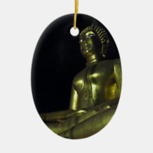 Golden Buddha i natt Julgransprydnad Keramik