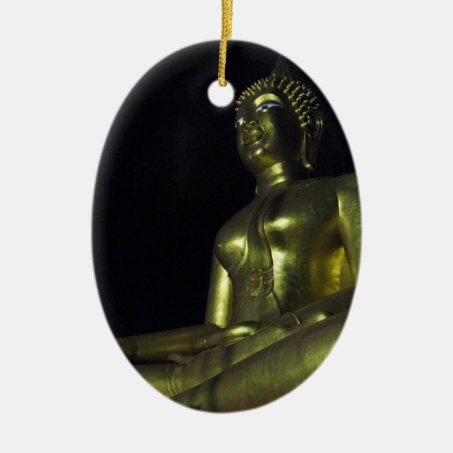 Golden Buddha i natt Julgransprydnad Keramik (Framsidan)