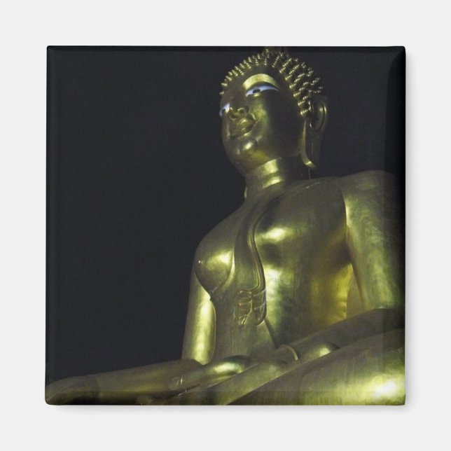 Golden Buddha i natt Magnet (Framsidan)