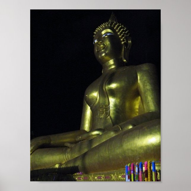 Golden Buddha i natt Poster (Framsidan)