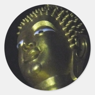 Golden Buddha i natt Runt Klistermärke