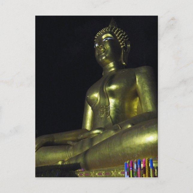 Golden Buddha i natt Vykort (Framsida)
