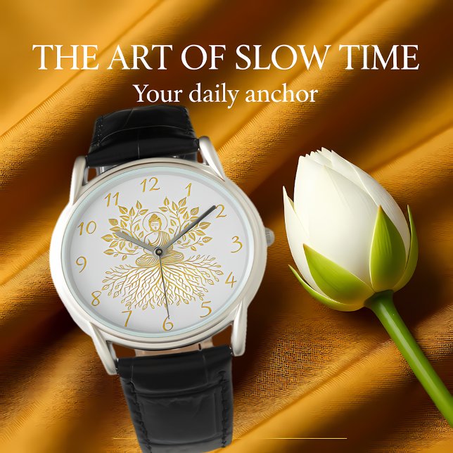 Golden Buddha, omringad av naturen. Armbandsur (Skapare uppladdad)