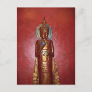 GOLDEN BUDDHA ON RED WALL VYKORT