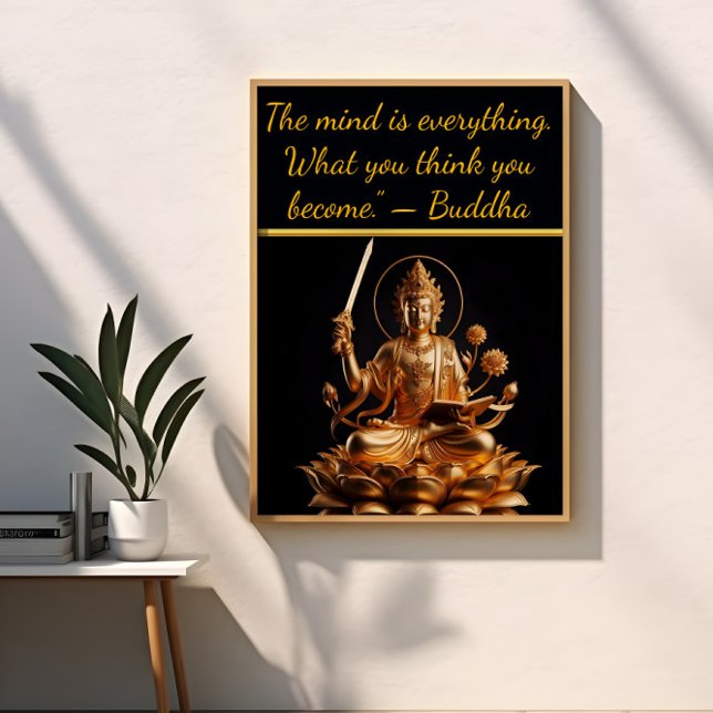 Golden Buddha på lotus tronone Poster (Skapare uppladdad)
