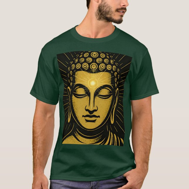 Golden Buddha Tredje Öga T-Shirt | Andlig Awaken (Framsida)