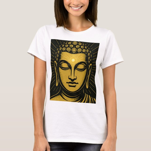 Golden Buddha Tredje Öga T-Shirt | Andlig Awaken (Framsida)